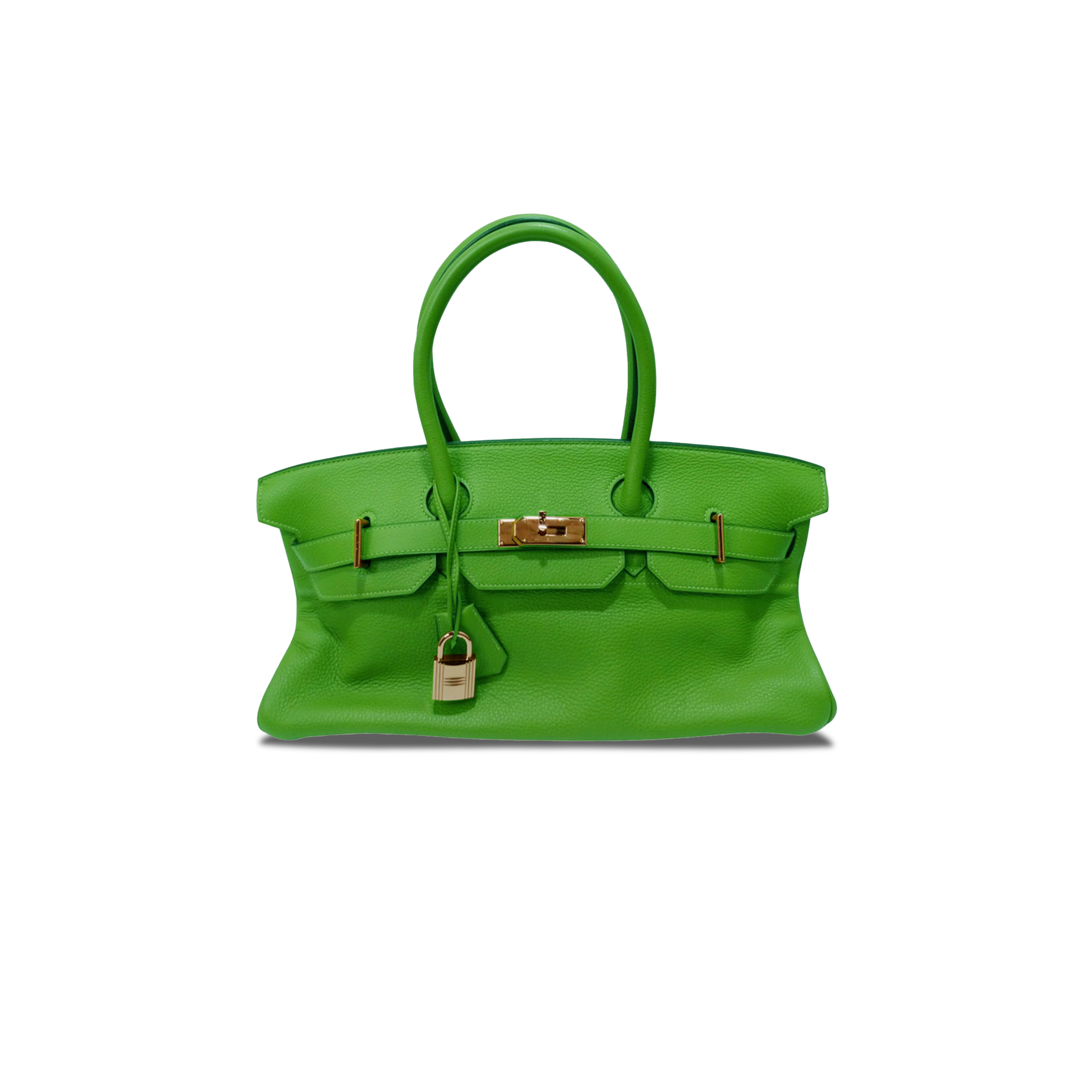 H**mes master shoulder birkin 42 togo leather bamboo green gold buckle bag 78603232 (42*21*16cm)